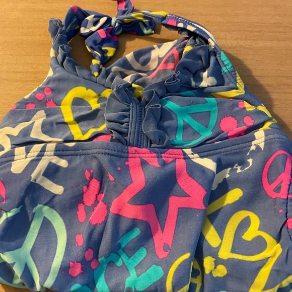 Girls 6x Small Swim Suit one piece Backless - Picture 5 of 5